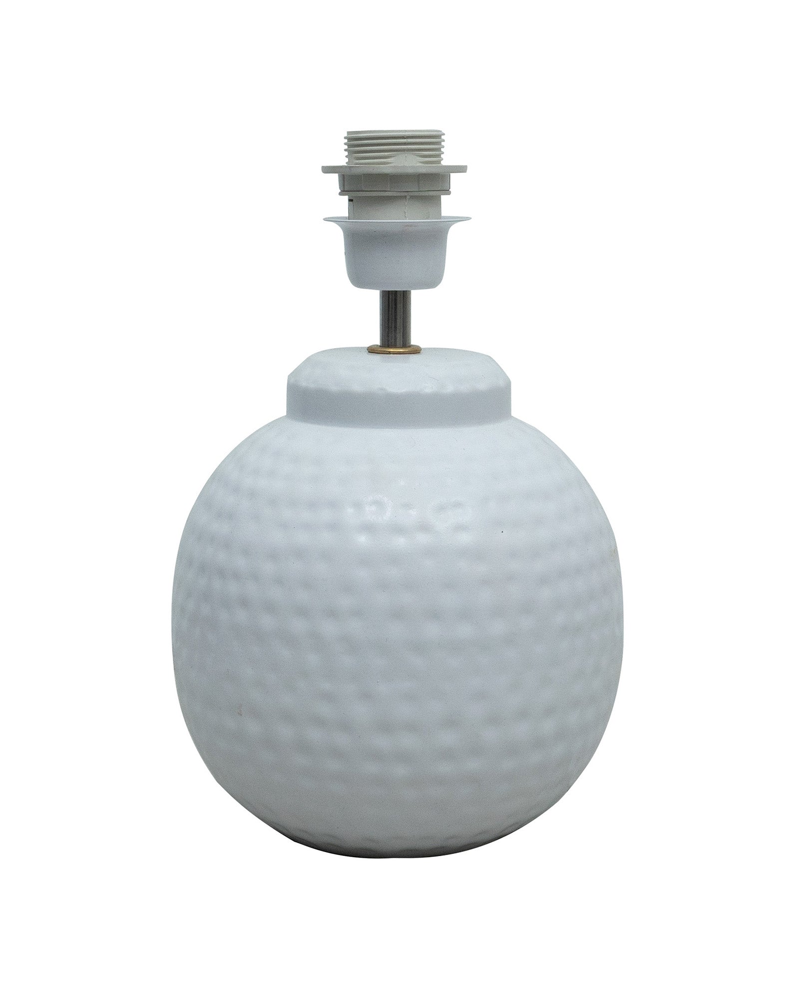 Ginger Jar Antique Table Lamp Hammered Matt White Metal for Living Room Family Bedroom