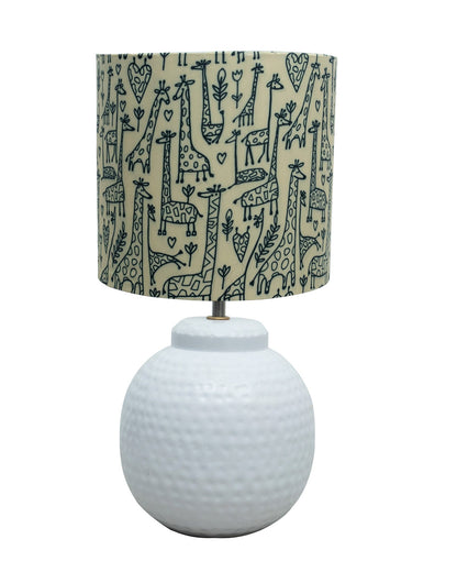 Ginger Jar Antique Table Lamp Hammered Matt White Metal for Living Room Family Bedroom