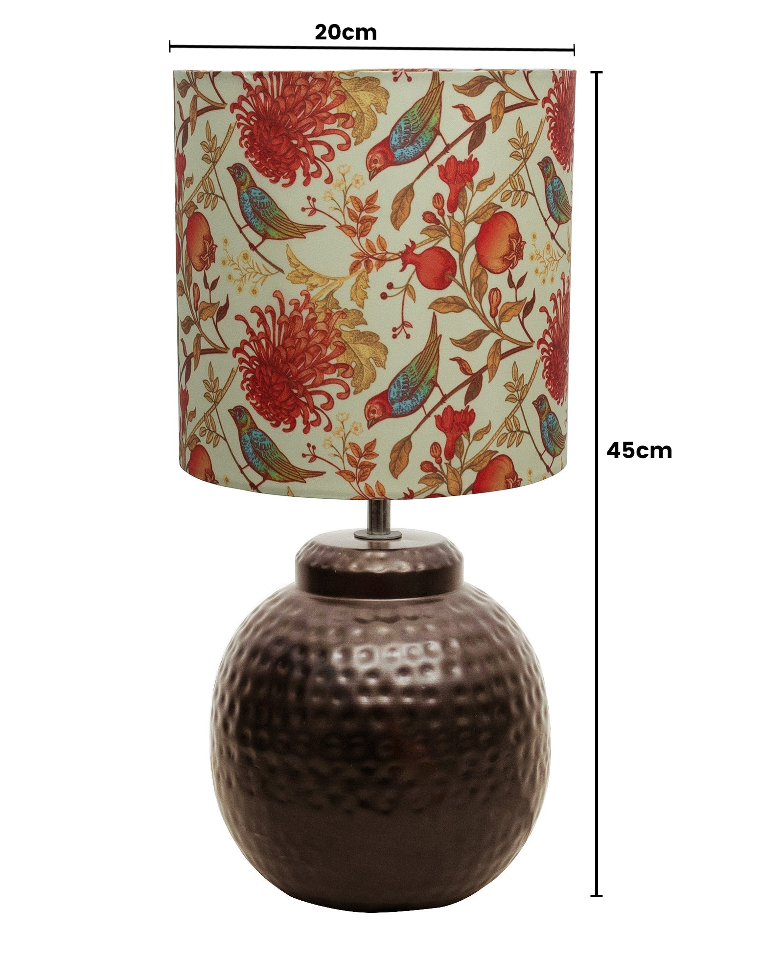 Ginger Jar Antique Table Lamp Hammered Antique Copper Metal for Living Room Family Bedroom