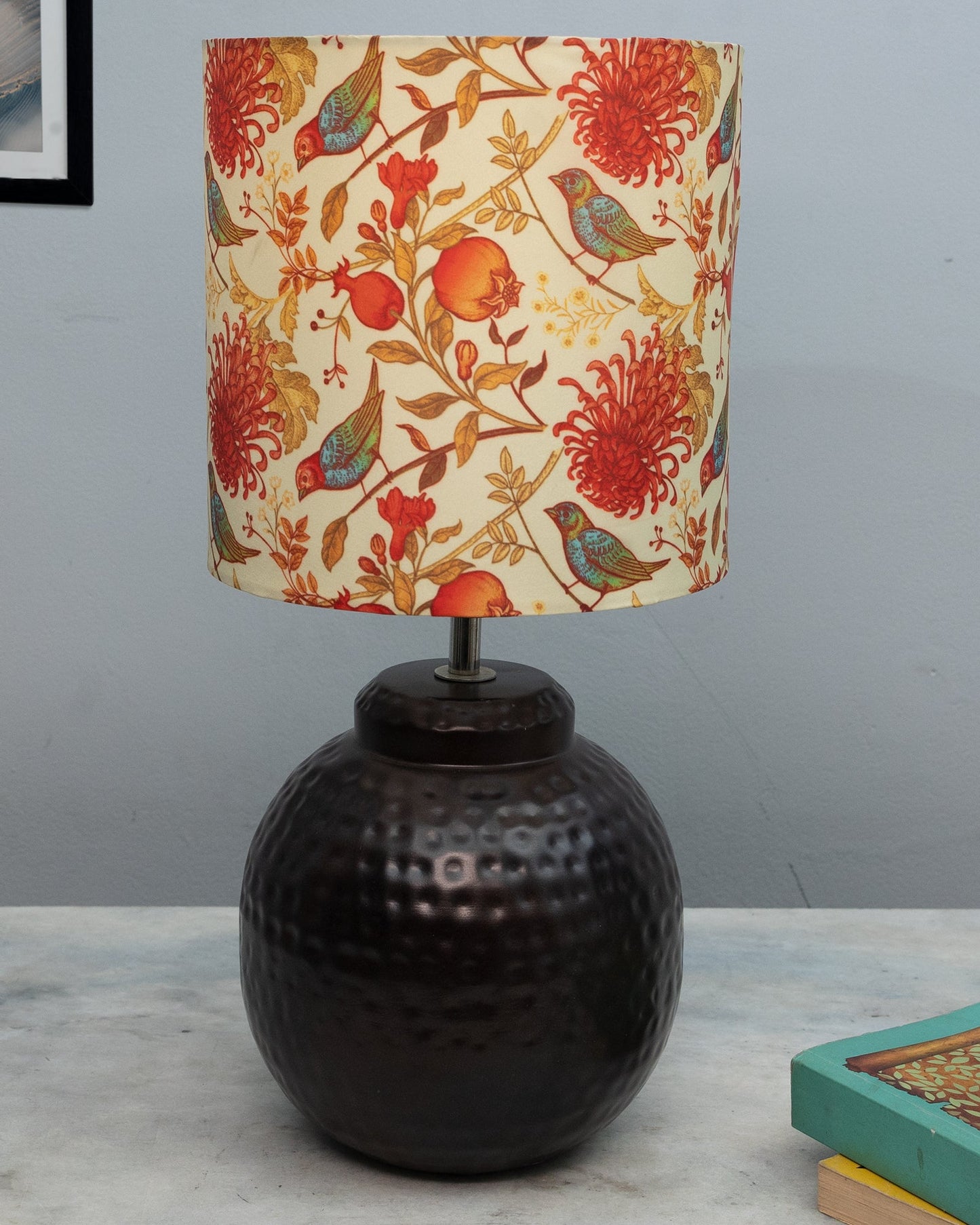 Ginger Jar Antique Table Lamp Hammered Antique Copper Metal for Living Room Family Bedroom