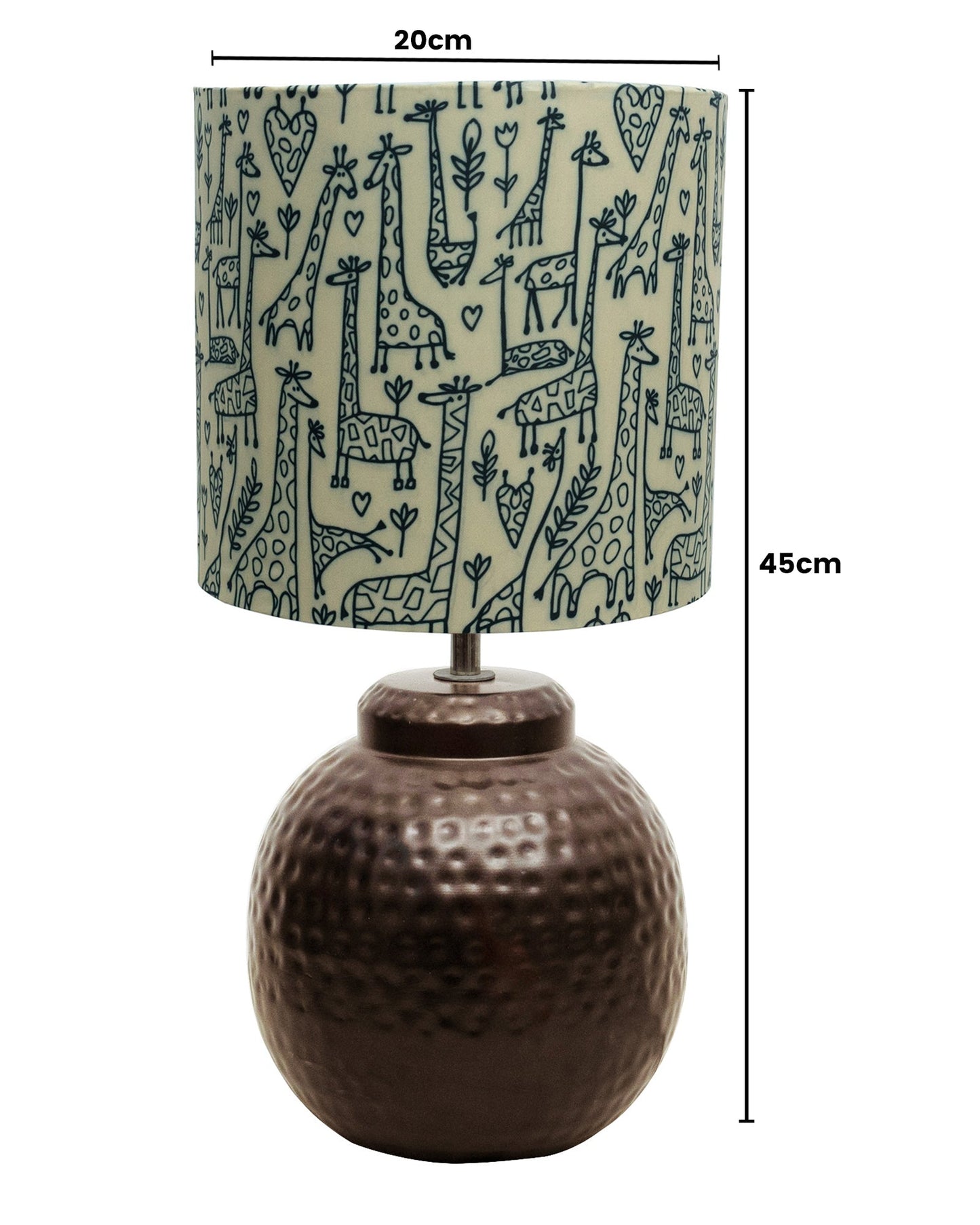 Ginger Jar Antique Table Lamp Hammered Antique Copper Metal for Living Room Family Bedroom