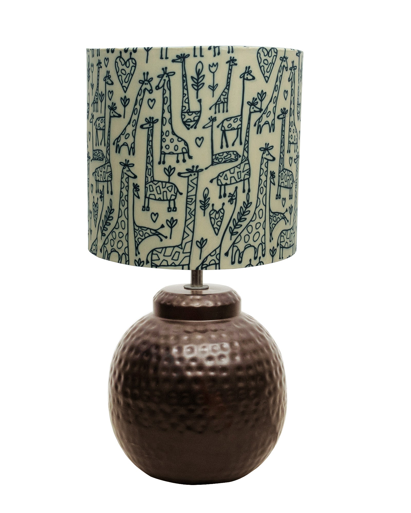 Ginger Jar Antique Table Lamp Hammered Antique Copper Metal for Living Room Family Bedroom