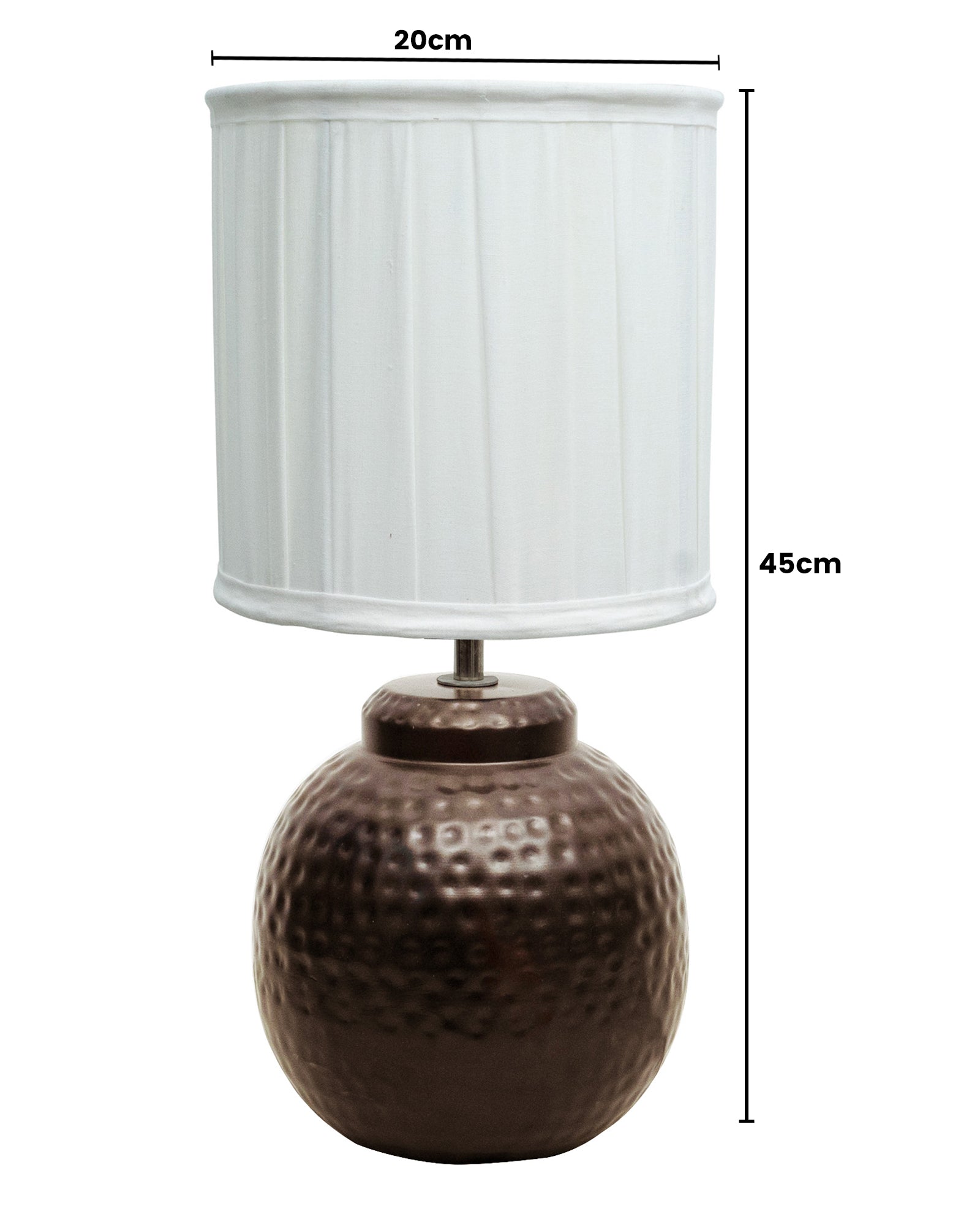 Ginger Jar Antique Table Lamp Hammered Antique Copper Metal for Living Room Family Bedroom