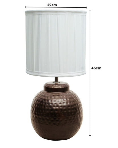 Ginger Jar Antique Table Lamp Hammered Antique Copper Metal for Living Room Family Bedroom