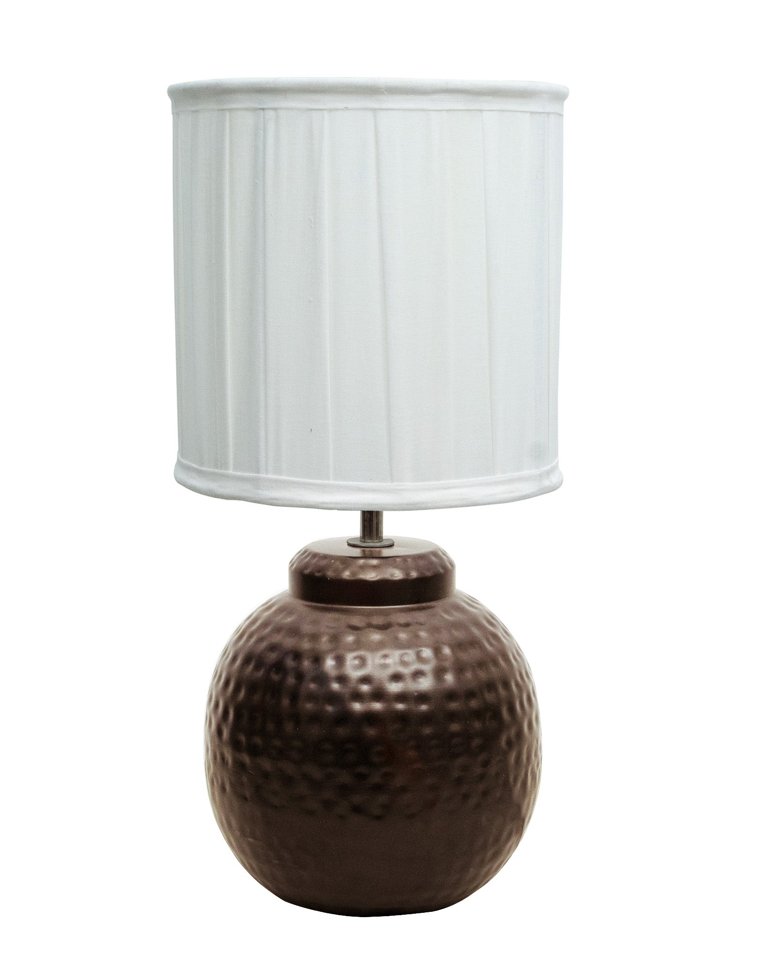 Ginger Jar Antique Table Lamp Hammered Antique Copper Metal for Living Room Family Bedroom