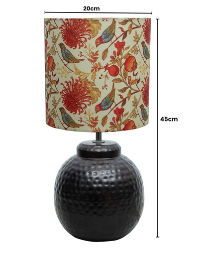 Ginger Jar Antique Table Lamp Hammered Matt Black Metal for Living Room Family Bedroom