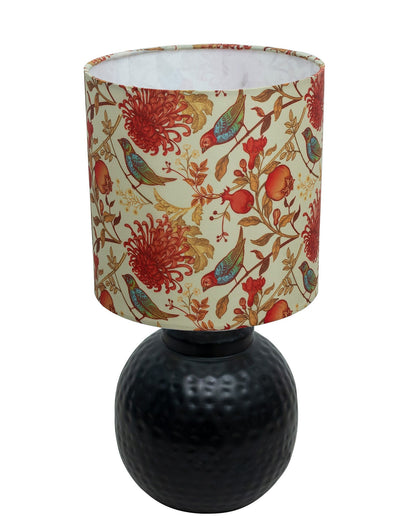 Ginger Jar Antique Table Lamp Hammered Matt Black Metal for Living Room Family Bedroom
