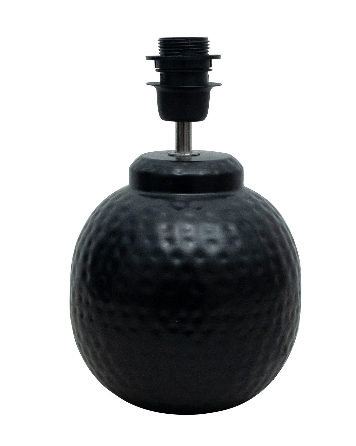 Ginger Jar Antique Table Lamp Hammered Matt Black Metal for Living Room Family Bedroom