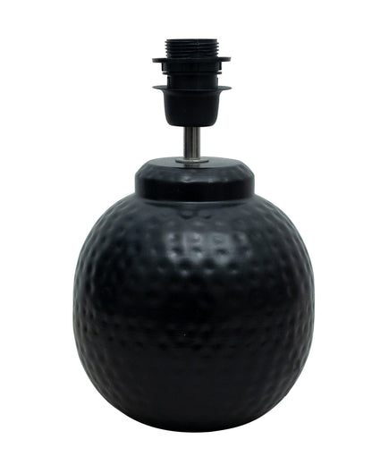 Ginger Jar Antique Table Lamp Hammered Matt Black Metal for Living Room Family Bedroom