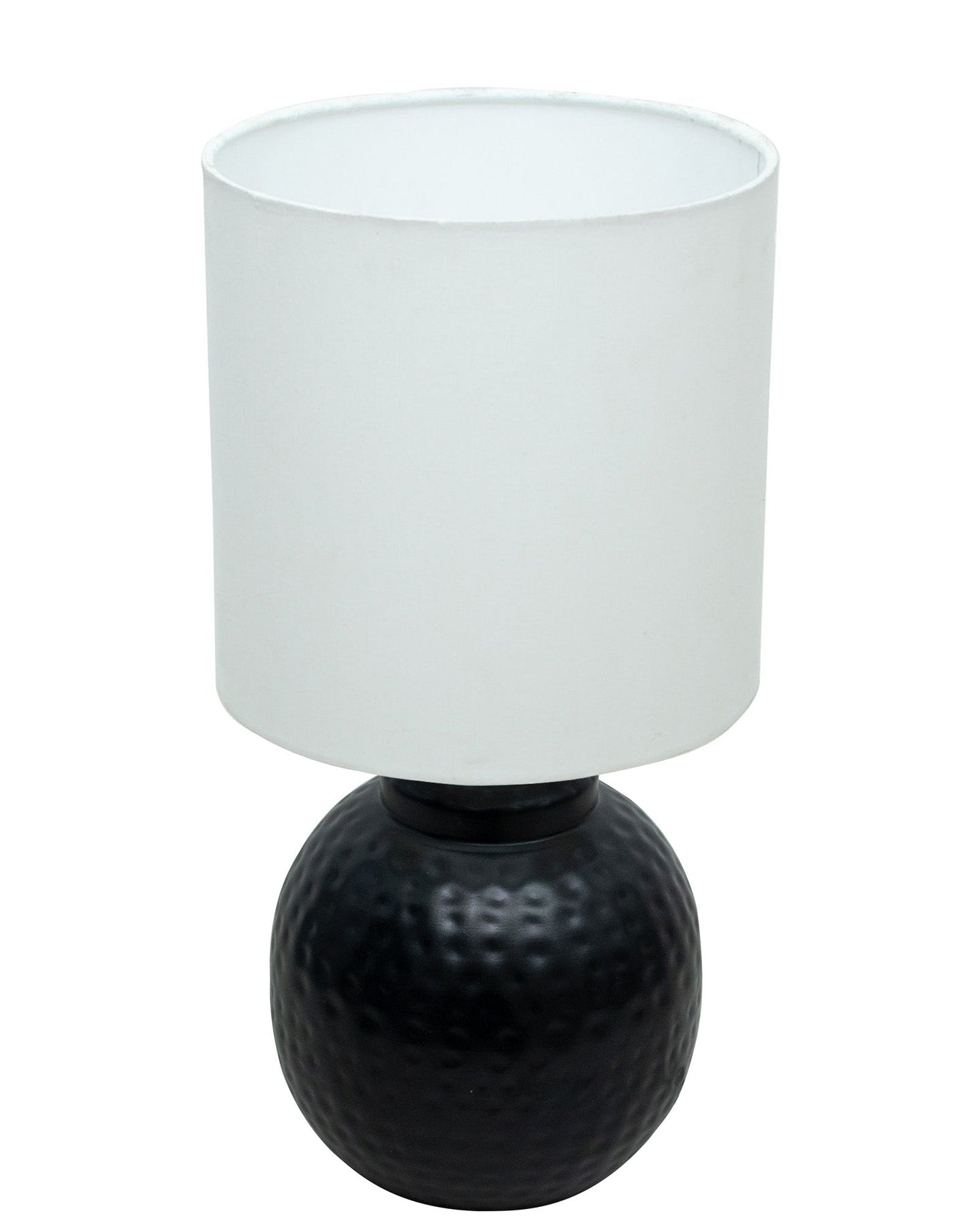 Ginger Jar Antique Table Lamp Hammered Matt Black Metal for Living Room Family Bedroom