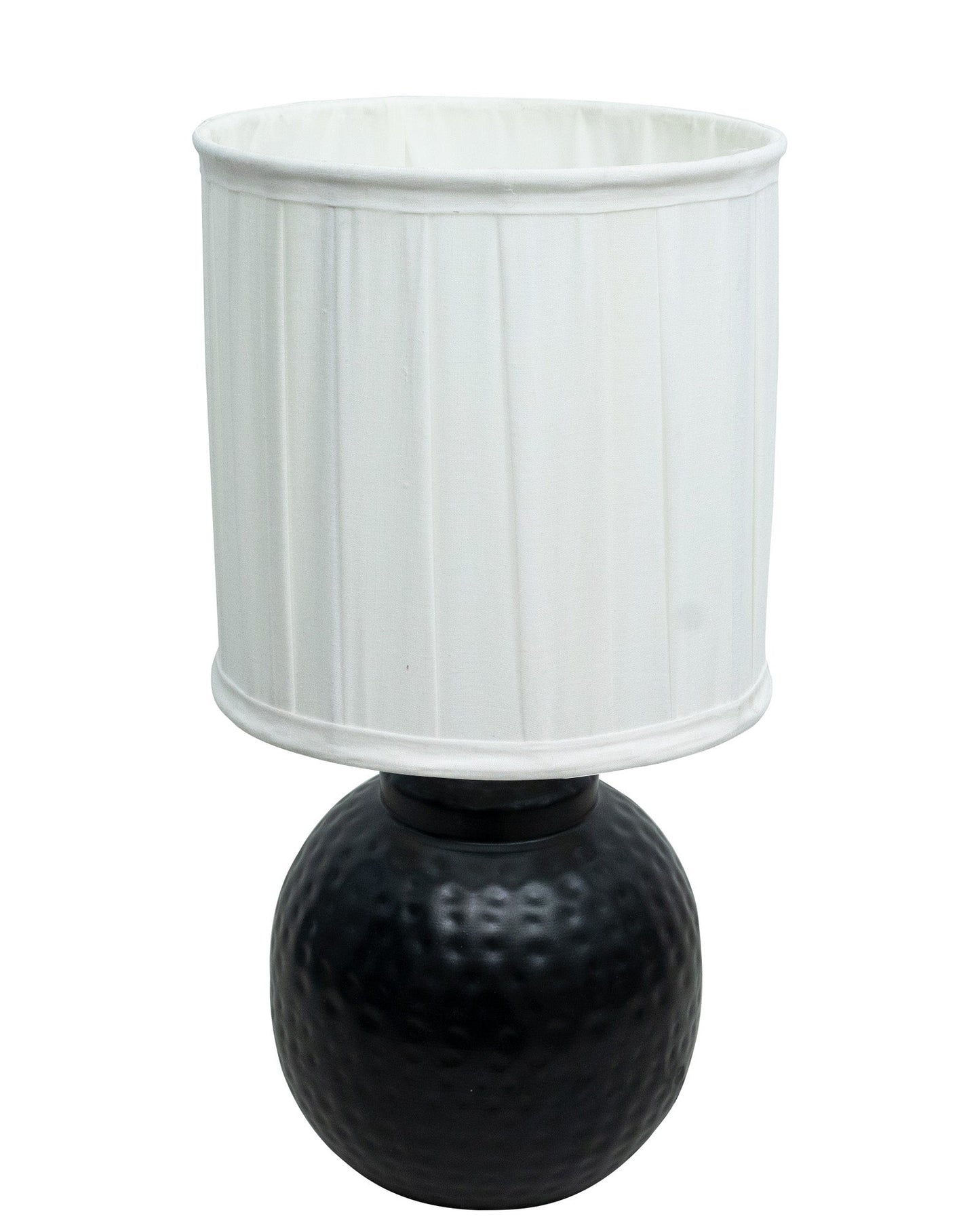 Ginger Jar Antique Table Lamp Hammered Matt Black Metal for Living Room Family Bedroom