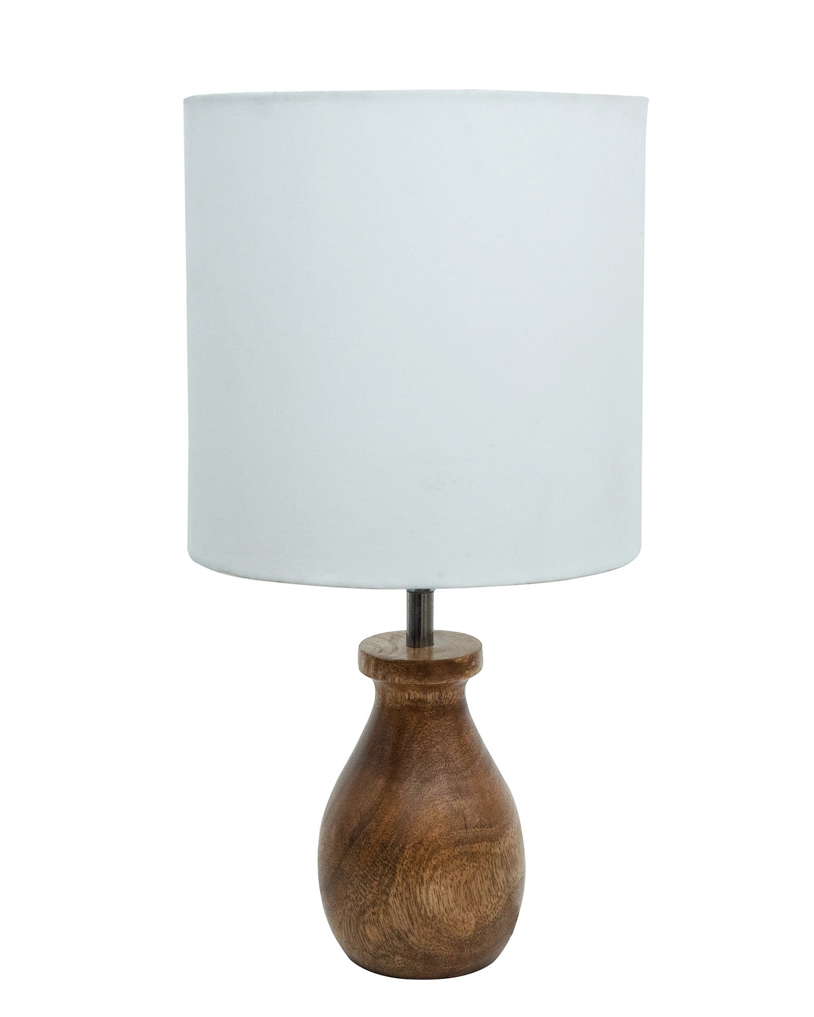 Dovel Pot Modern Table Lamp, Wooden Base Modern Fabric Lampshade for Home Office Cafe Restaurant, Dovel Pot
