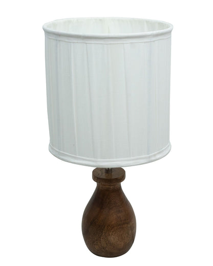 Dovel Pot Modern Table Lamp, Wooden Base Modern Fabric Lampshade for Home Office Cafe Restaurant, Dovel Pot