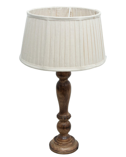 Eureka Polka Black Wood Table Lamp With Pleated Shade