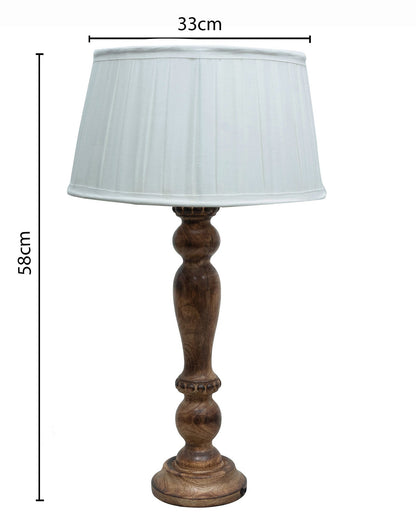 Eureka Polka Black Wood Table Lamp With Pleated Shade
