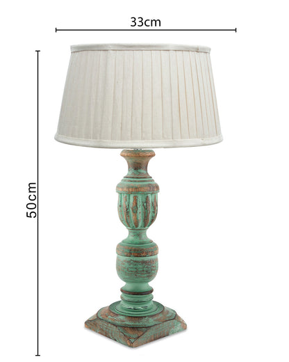 Rustic Algae French Trophy Carved Table lamp with Empire Pleated Shade