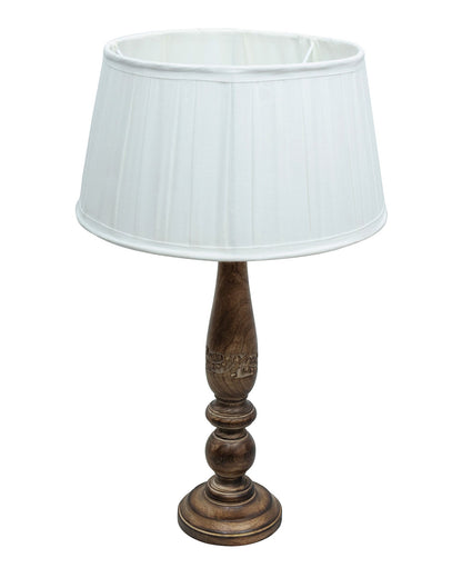 Mable Antique Wooden Table Lamp with Empire Pleated Shade