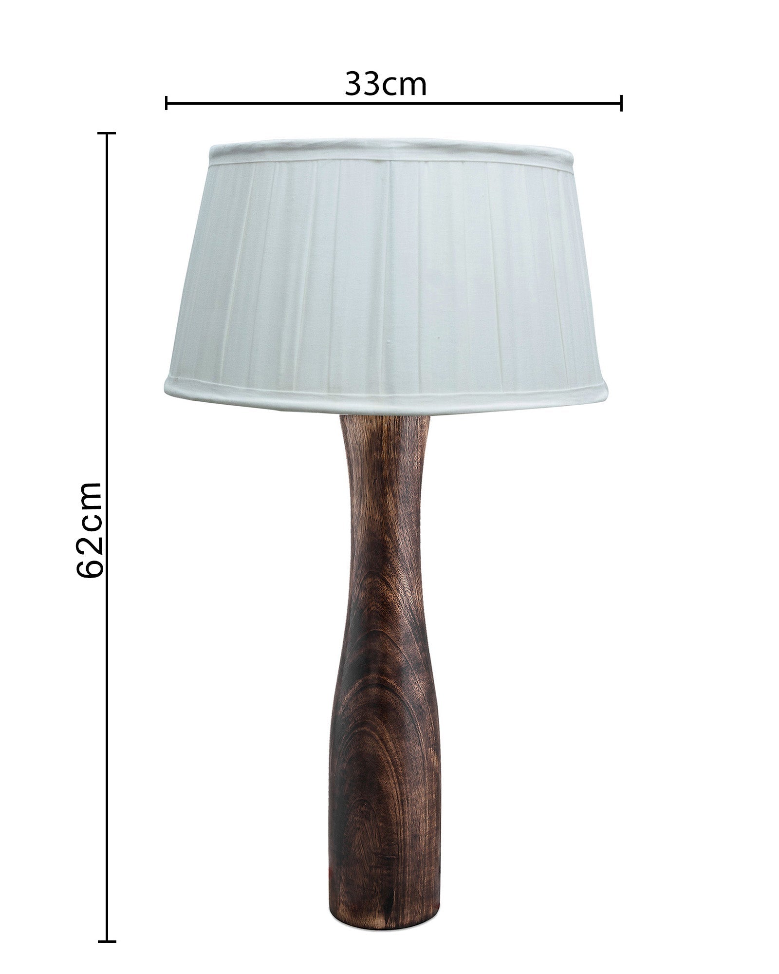 Antique Solid Timber Turned table lamp with Empire Pleated Shade