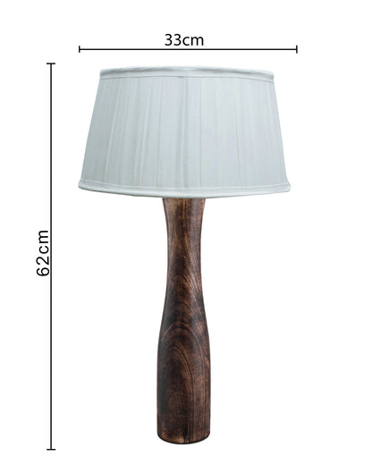 Antique Solid Timber Turned table lamp with Empire Pleated Shade