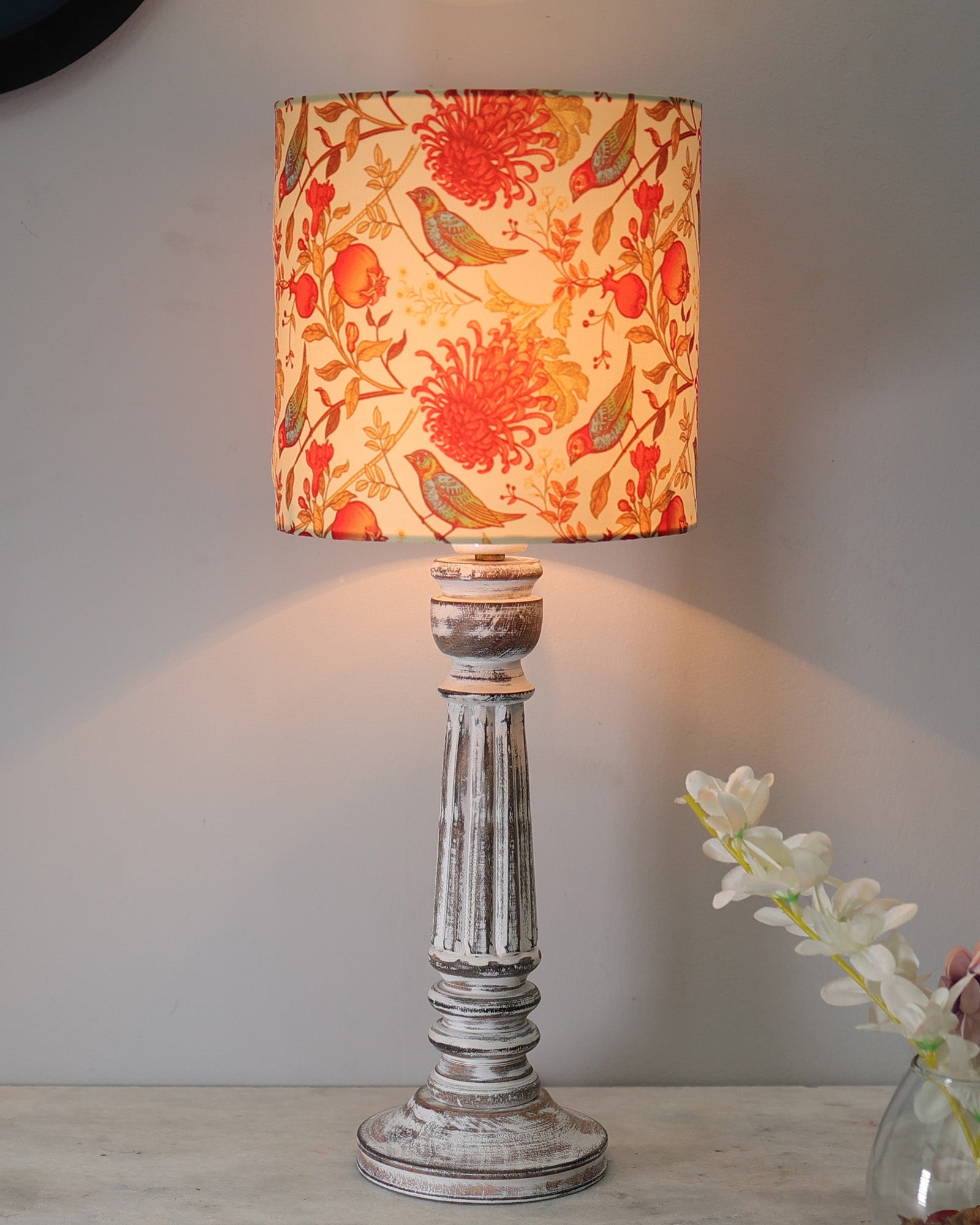 Traditional Country Cottage Table Lamp Antique White Athens Desk Lamp for Bedroom Living Room