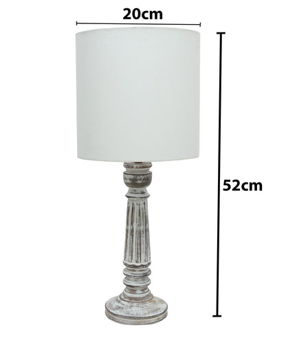Traditional Country Cottage Table Lamp Antique White Athens Desk Lamp for Bedroom Living Room