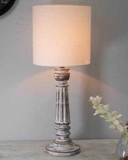 Traditional Country Cottage Table Lamp Antique White Athens Desk Lamp for Bedroom Living Room