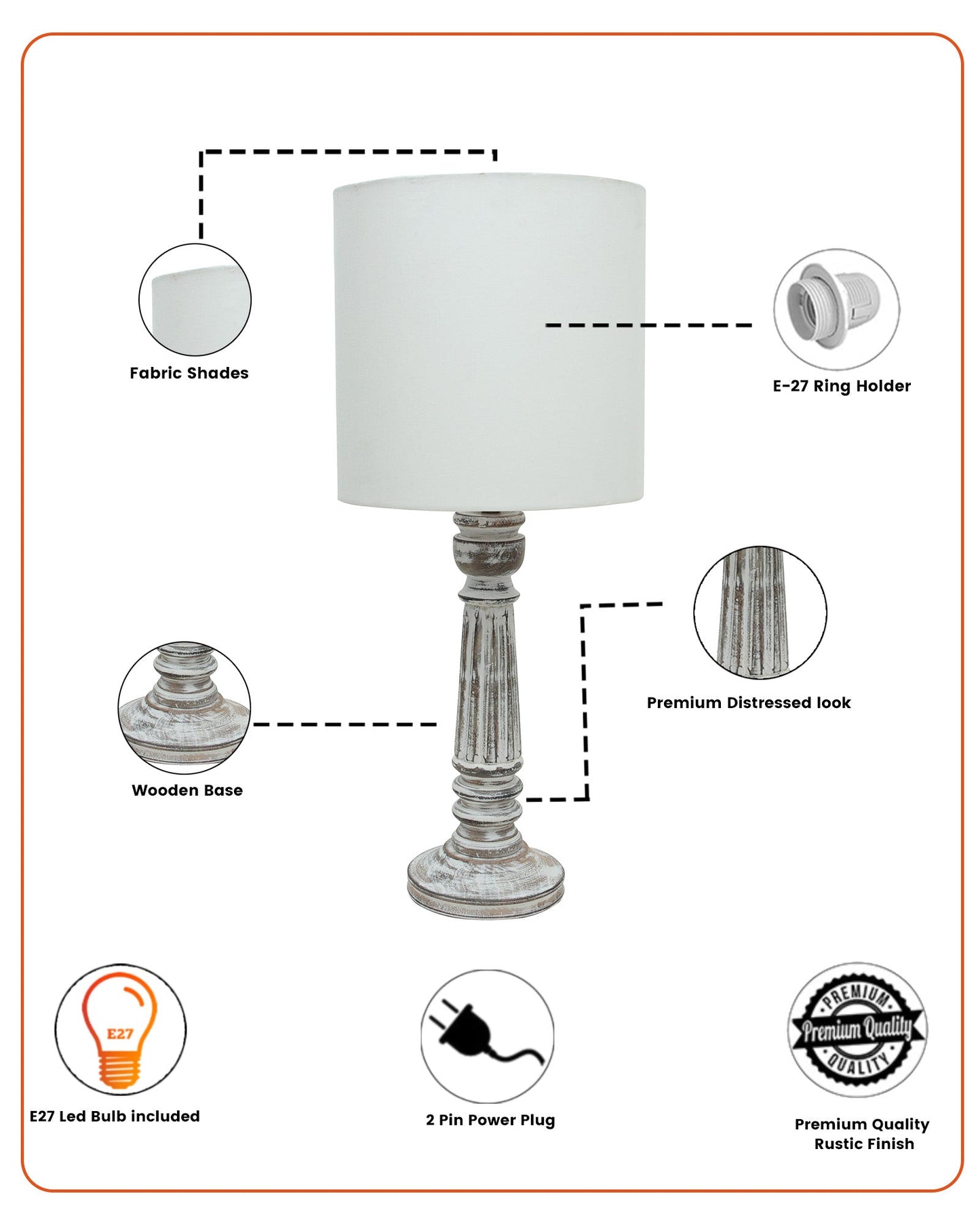 Traditional Country Cottage Table Lamp Antique White Athens Desk Lamp for Bedroom Living Room