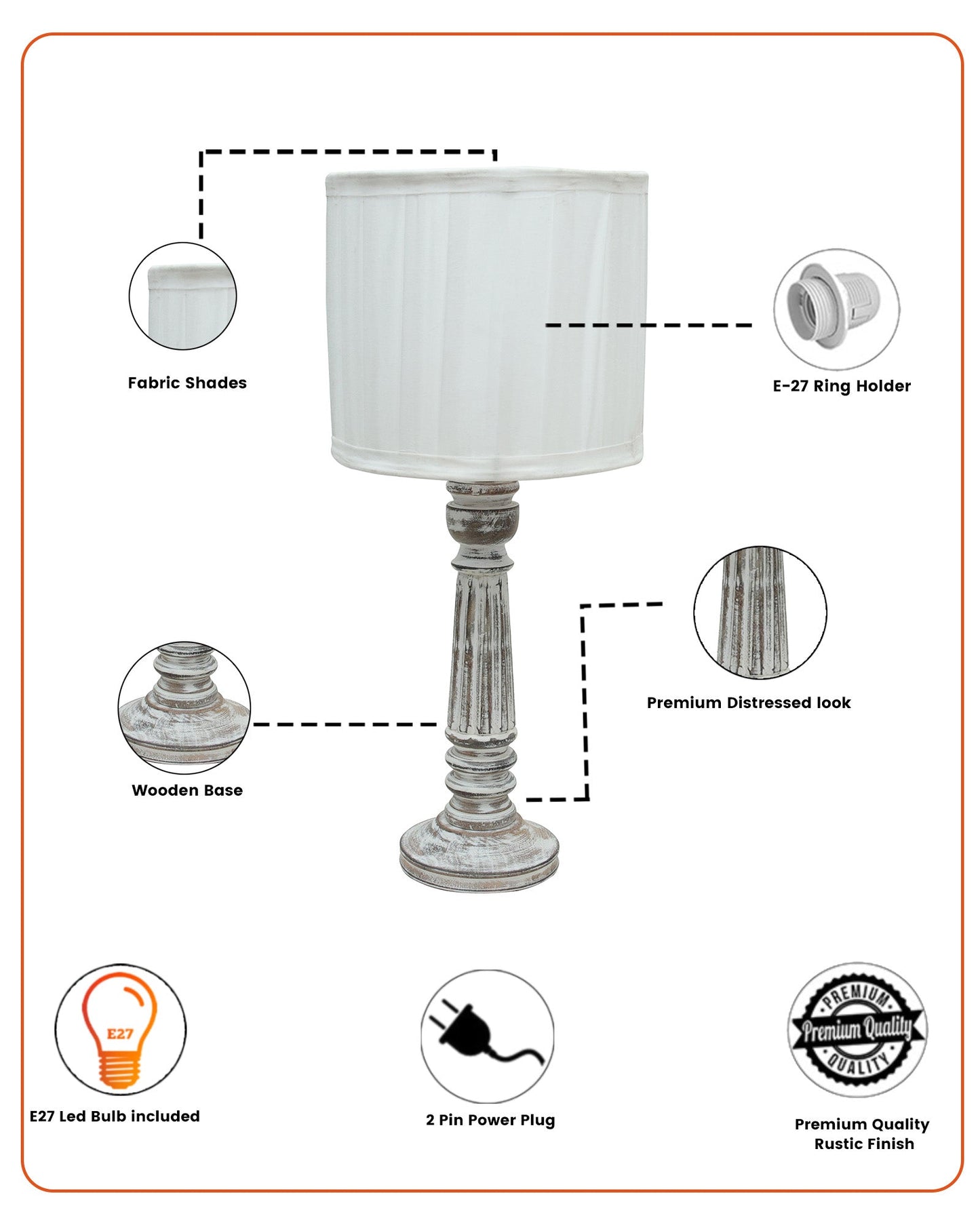 Traditional Country Cottage Table Lamp Antique White Athens Desk Lamp for Bedroom Living Room