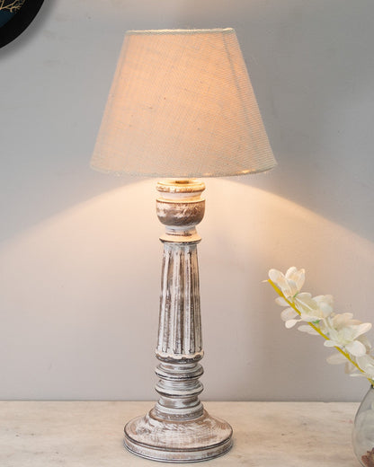 Traditional Country Cottage Table Lamp Antique White Athens Desk Lamp for Bedroom Living Room