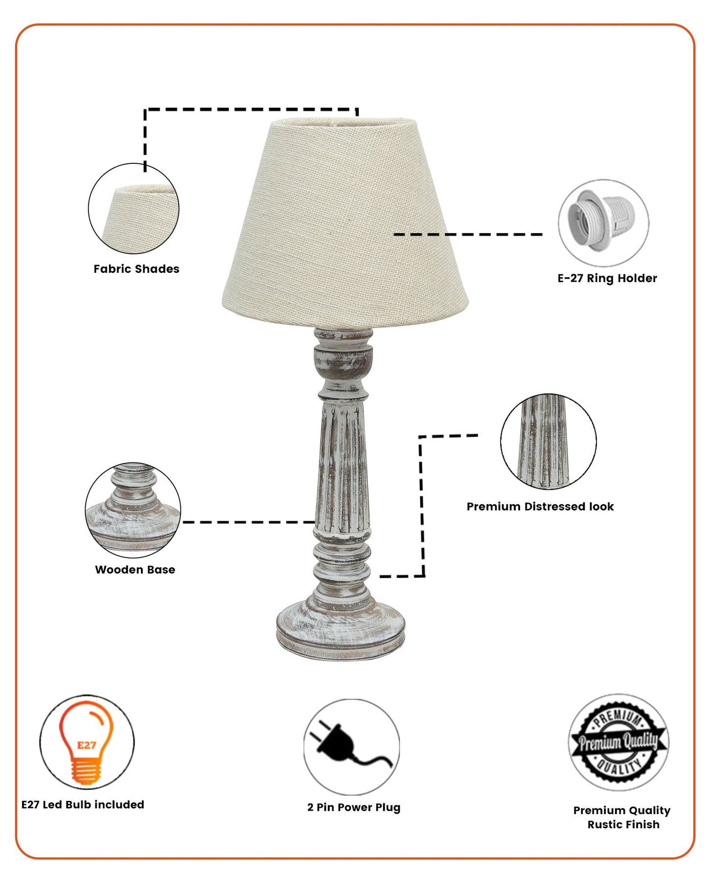 Traditional Country Cottage Table Lamp Antique White Athens Desk Lamp for Bedroom Living Room