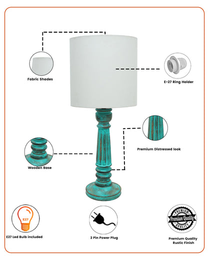 Traditional Country Cottage Table Lamp Antique Algae Athens Desk Lamp for Bedroom Living Room