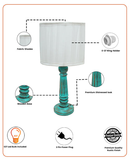 Traditional Country Cottage Table Lamp Antique Algae Athens Desk Lamp for Bedroom Living Room