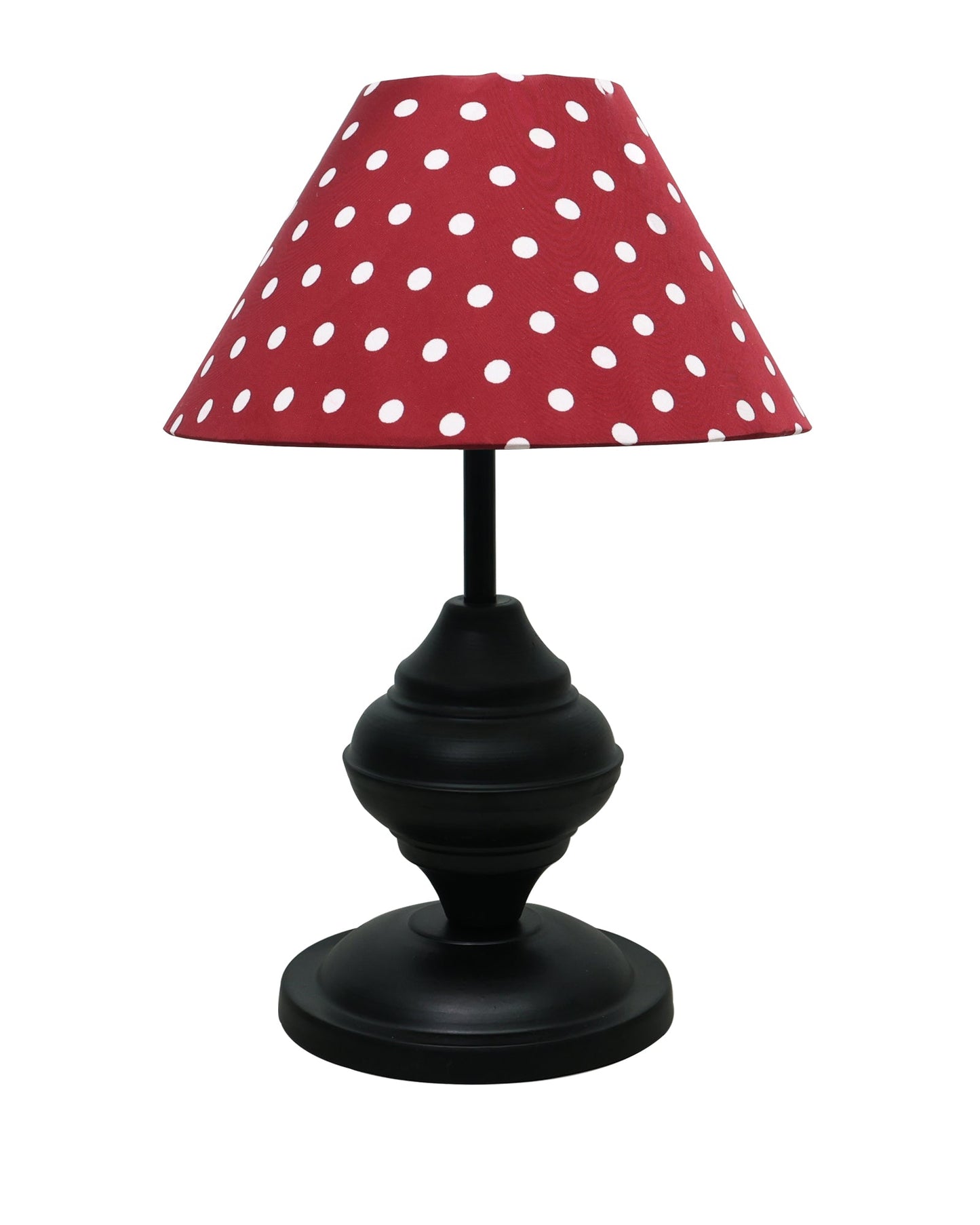 Black Metal Table Lamp | for Living Room | Modern Bedside Light with Pleated Shade | Decorative Night Lamp for Bedroom, Study, Office | Home Decor Lighting, E27 holder, Urn