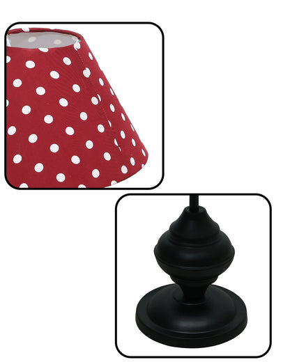 Black Metal Table Lamp | for Living Room | Modern Bedside Light with Pleated Shade | Decorative Night Lamp for Bedroom, Study, Office | Home Decor Lighting, E27 holder, Urn