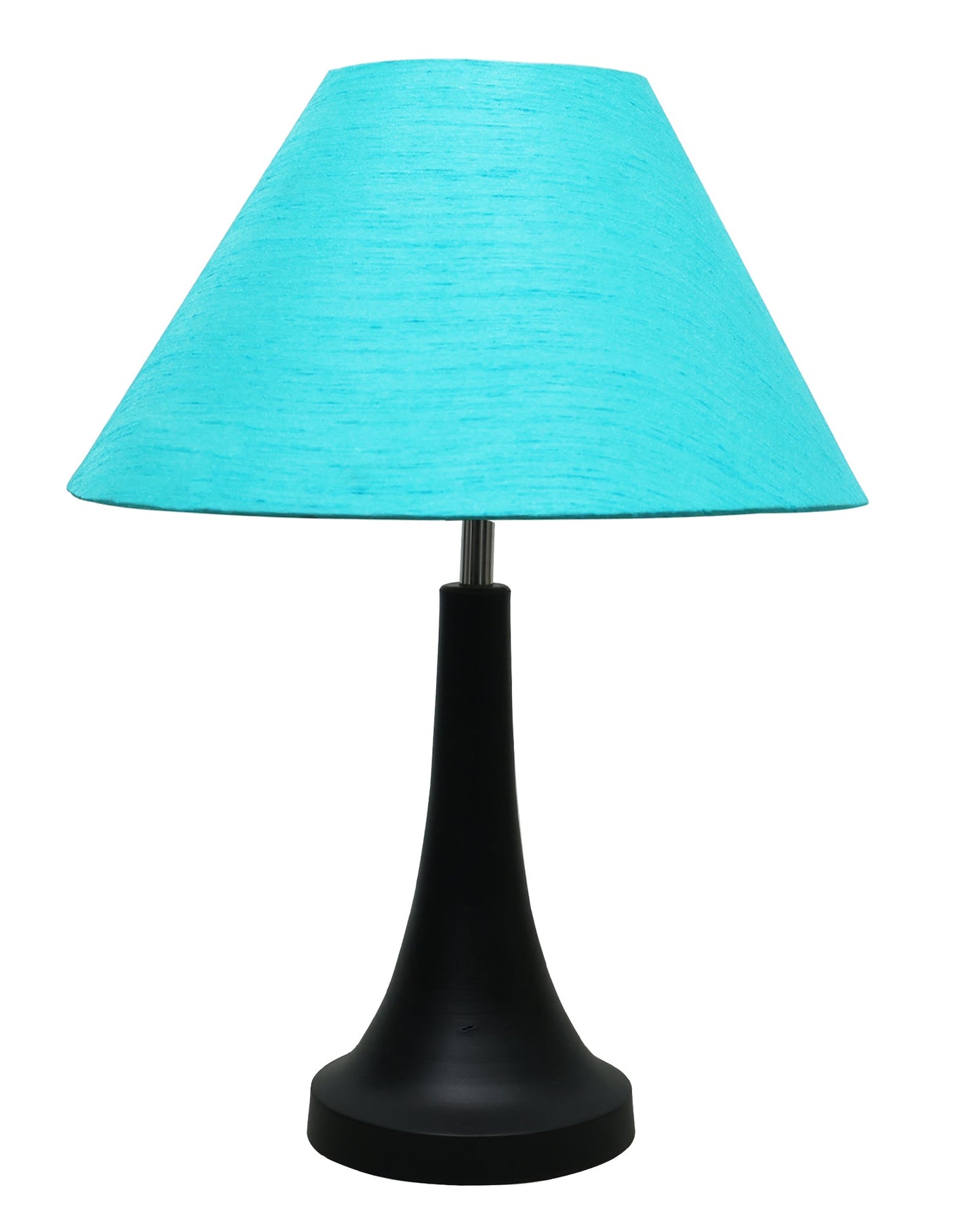 Black Metal Cone Table Lamp with Fabric Shade, B22 holder Nightstand Lamp