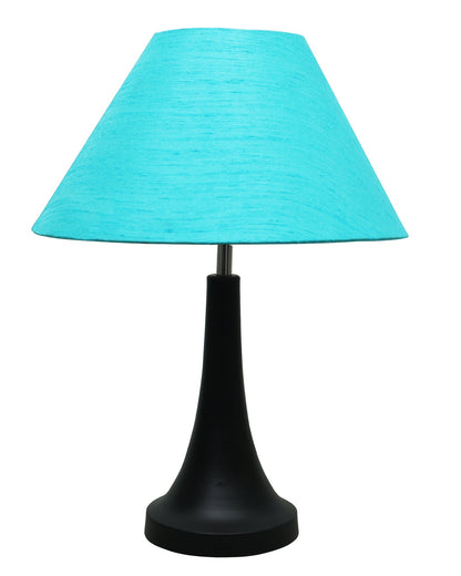 Black Metal Cone Table Lamp with Fabric Shade, B22 holder Nightstand Lamp
