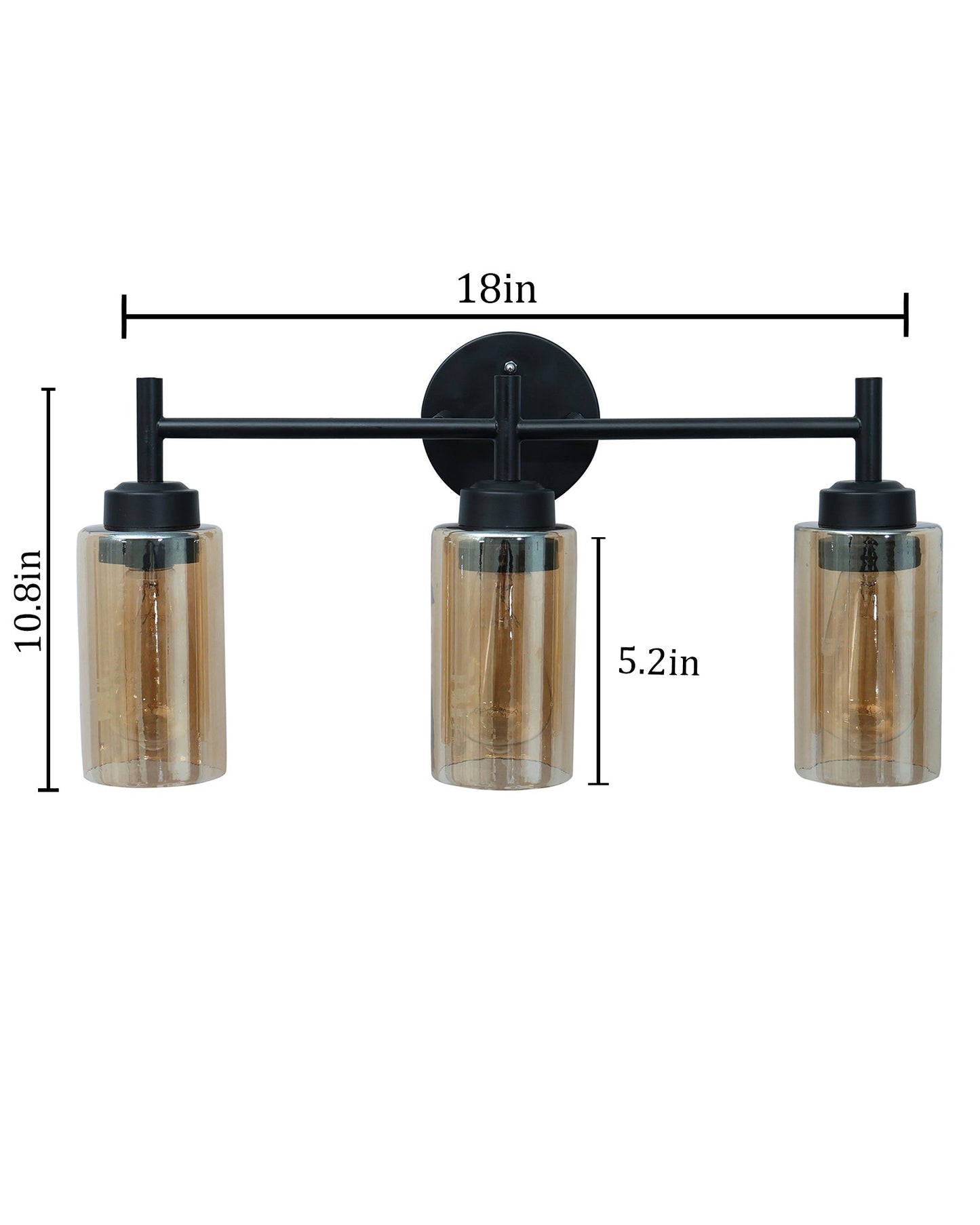 Black Wall Sconce,Modern Bathroom Wall Light Fixtures 3 Light Bathroom Vanity Light, Bathroom Lights Over Mirror, Farmhouse