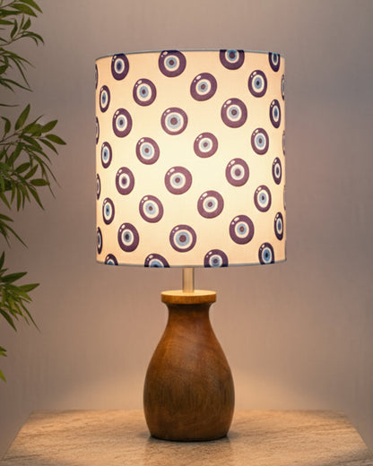Dovel Pot Modern Table Lamp, Wooden Base Modern Fabric Lampshade for Home Office Cafe Restaurant