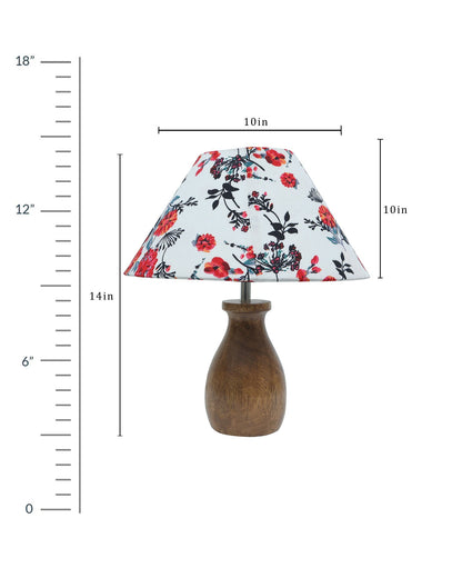 Dovel Pot Modern Table Lamp, Wooden Base Modern Fabric Lampshade for Home Office Cafe Restaurant, Dovel Pot
