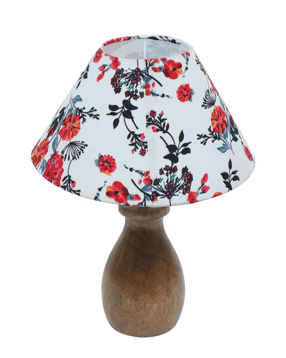 Dovel Pot Modern Table Lamp, Wooden Base Modern Fabric Lampshade for Home Office Cafe Restaurant, Dovel Pot
