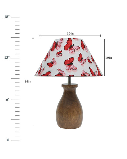 Dovel Pot Modern Table Lamp, Wooden Base Modern Fabric Lampshade for Home Office Cafe Restaurant, Dovel Pot