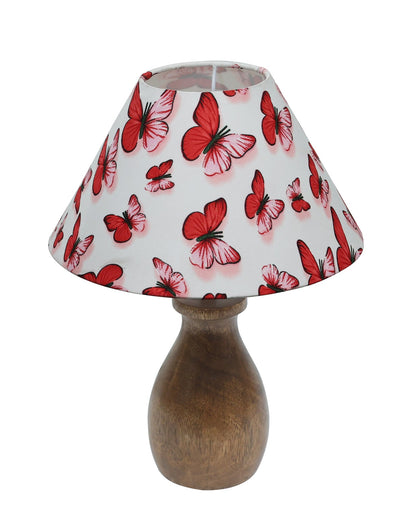 Dovel Pot Modern Table Lamp, Wooden Base Modern Fabric Lampshade for Home Office Cafe Restaurant, Dovel Pot