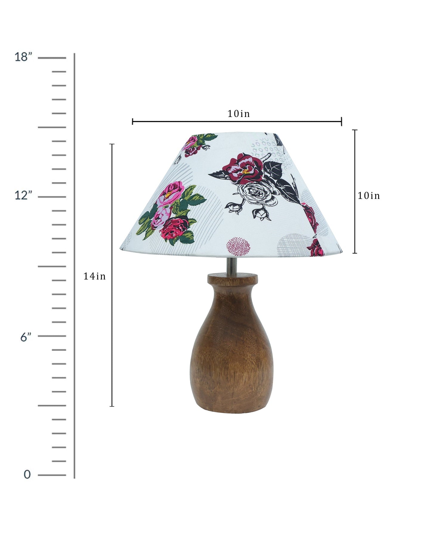 Dovel Pot Modern Table Lamp, Wooden Base Modern Fabric Lampshade for Home Office Cafe Restaurant, Dovel Pot