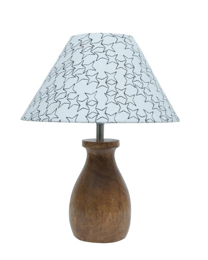 Dovel Pot Modern Table Lamp, Wooden Base Modern Fabric Lampshade for Home Office Cafe Restaurant, Dovel Pot