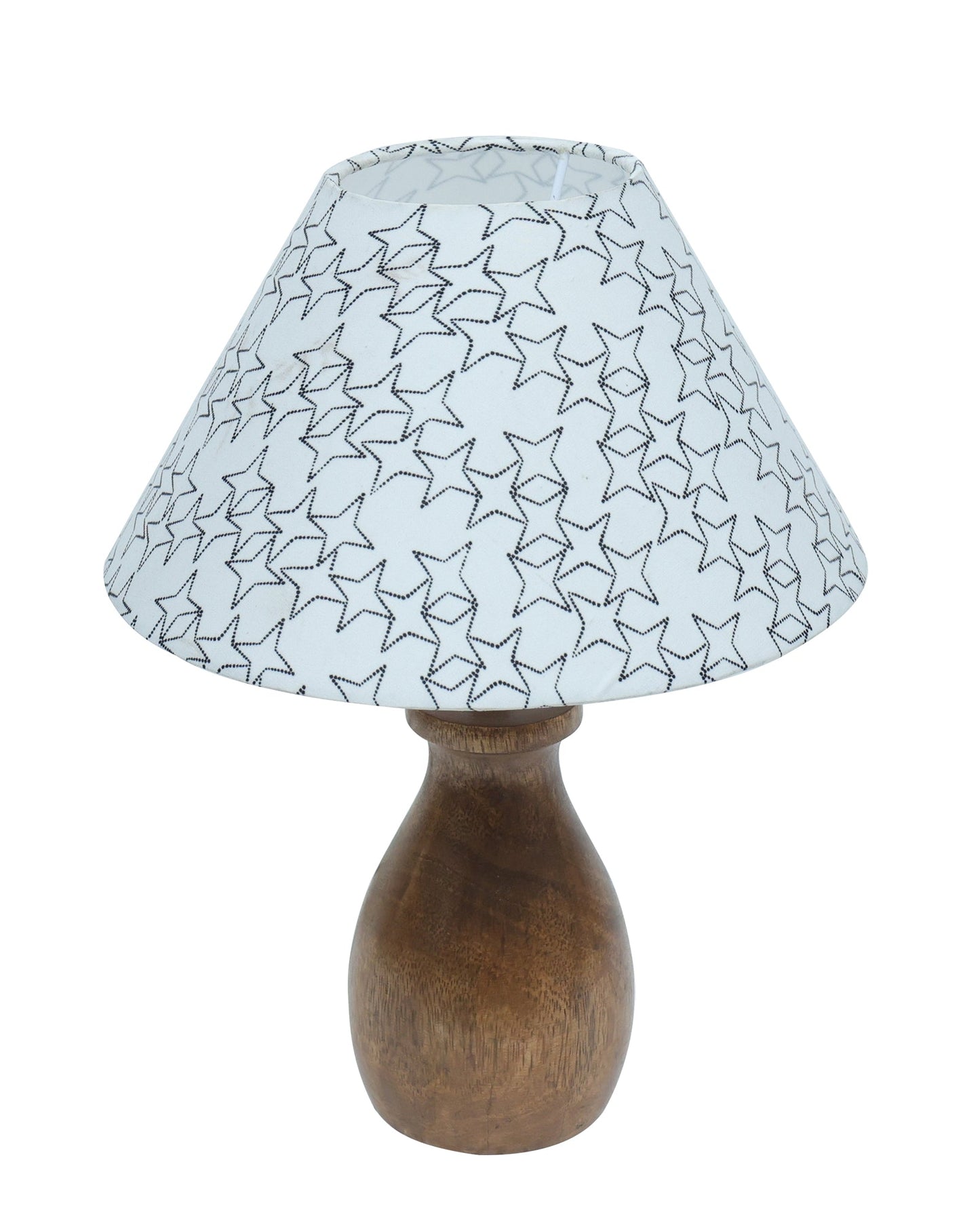 Dovel Pot Modern Table Lamp, Wooden Base Modern Fabric Lampshade for Home Office Cafe Restaurant, Dovel Pot