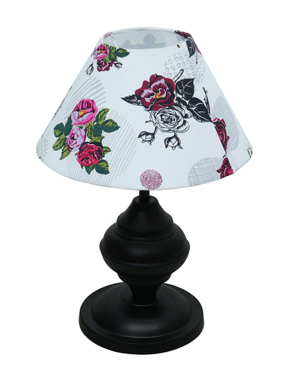 Black Metal Table Lamp | for Living Room | Modern Bedside Light with Pleated Shade | Decorative Night Lamp for Bedroom, Study, Office | Home Decor Lighting, E27 holder, Urn