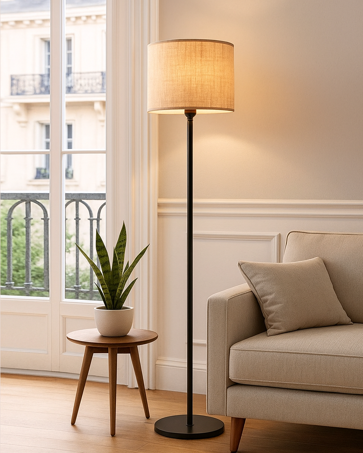 Homesake® Rustic Wooden Base Floor Lamp for Living Room | Decorative Night Standing Lamp | Corner Lamp for Living Room | Antique Industrial Vintage Minimalist Home | Office-Bird