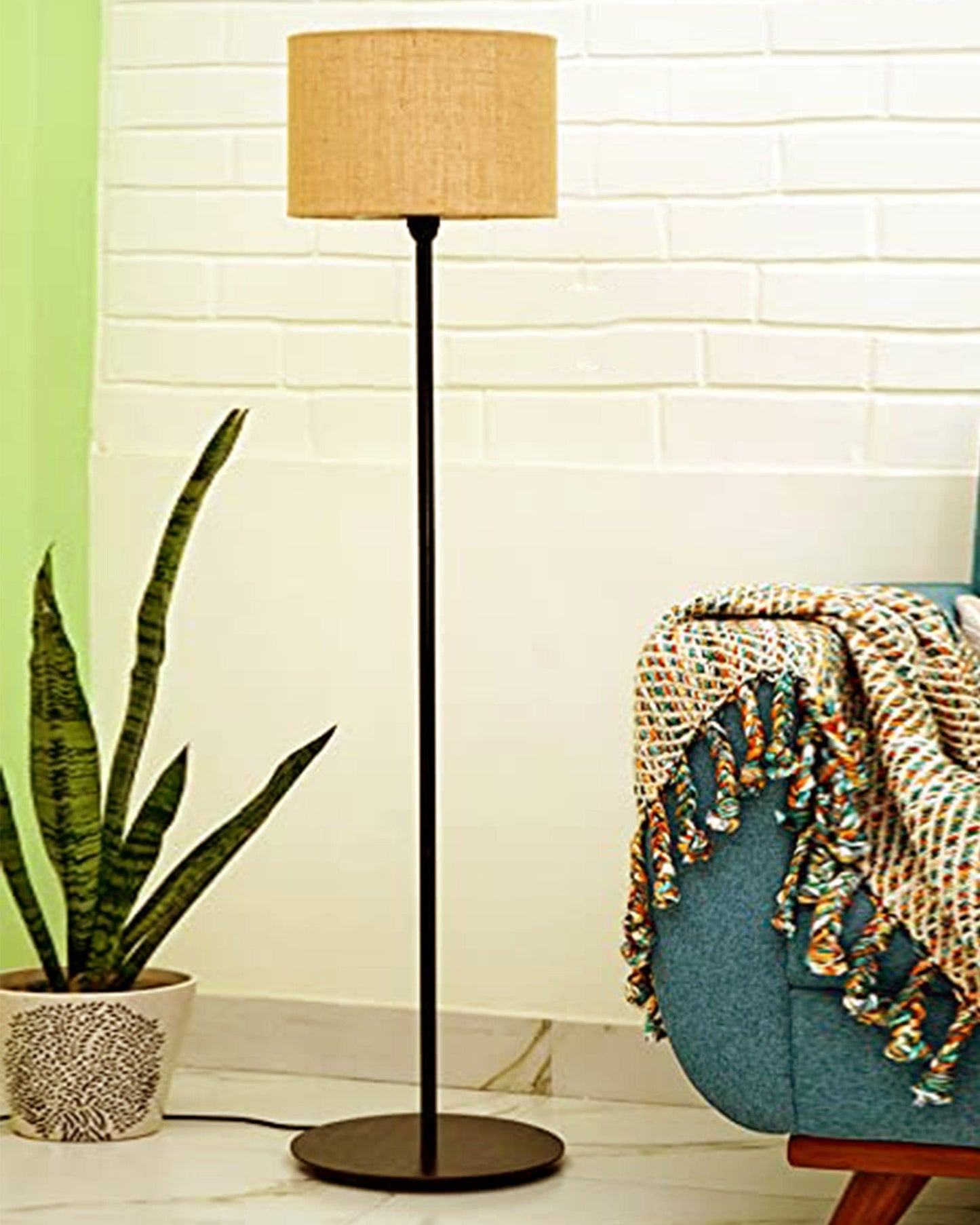 Homesake® Rustic Wooden Base Floor Lamp for Living Room | Decorative Night Standing Lamp | Corner Lamp for Living Room | Antique Industrial Vintage Minimalist Home | Office-Bird