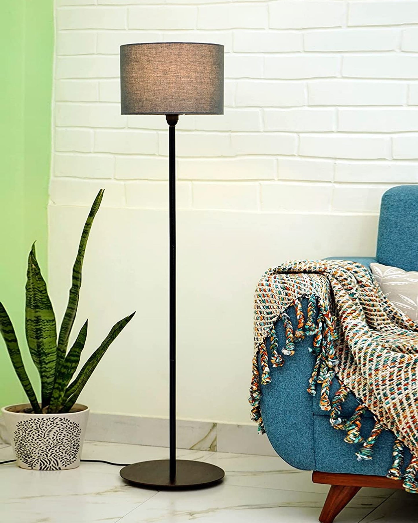 Homesake® Rustic Wooden Base Floor Lamp for Living Room | Decorative Night Standing Lamp | Corner Lamp for Living Room | Antique Industrial Vintage Minimalist Home | Office-Bird