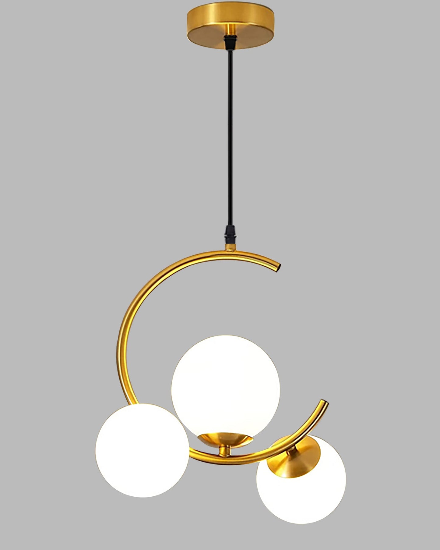 3 Globe Light Chandelier Hanging Light Gold Modern Ceiling Pendant Lamp Adjustable Cord Ceiling Light for Bedroom Living Dining Room